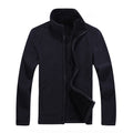 Men's Warm Fleece Cardigan Jacket Formal Coat With Fur Lining