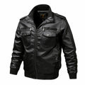 Men's Retro Biker Leather Jacket with Stylish Zipper Pocket Design