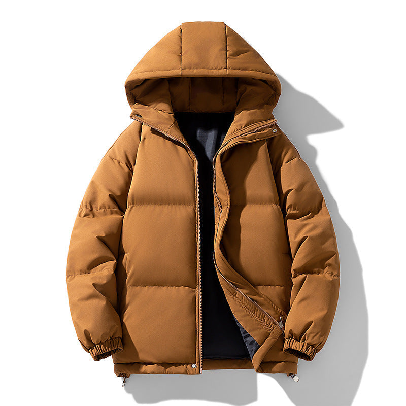 Men's Cozy Winter Hooded Cotton Jacket for Warmth and Comfort