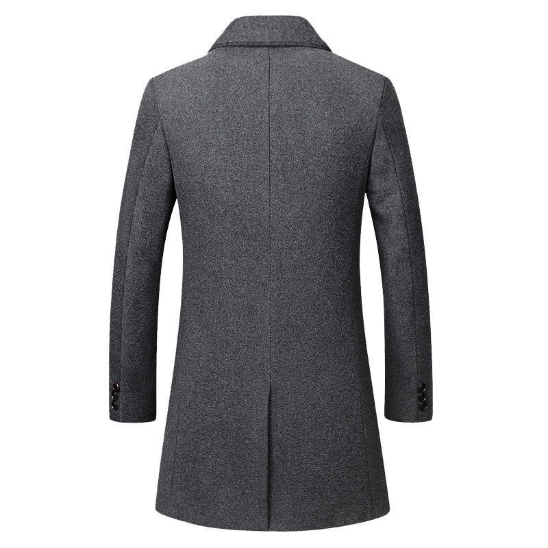 Men's Classic Wool Trench Coat Elegant Vintage Old Money Style