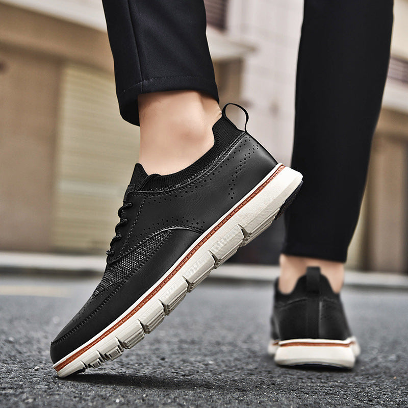 Men's British Leather Shoes Casual Fashion Comfortable Business Style