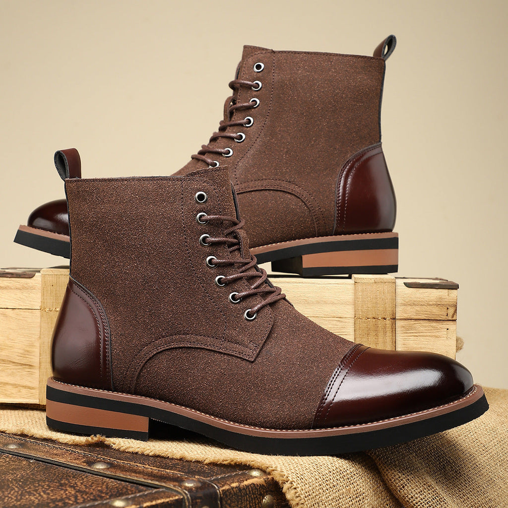 Men's Casual Leather Martin Boots Trendy Stylish All Match Footwear