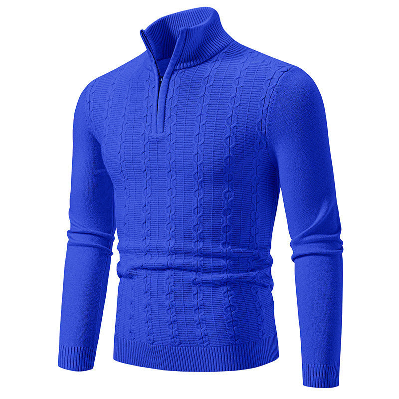 Men's Slim Fit Knitwear Sweater with High Neck Casual Style