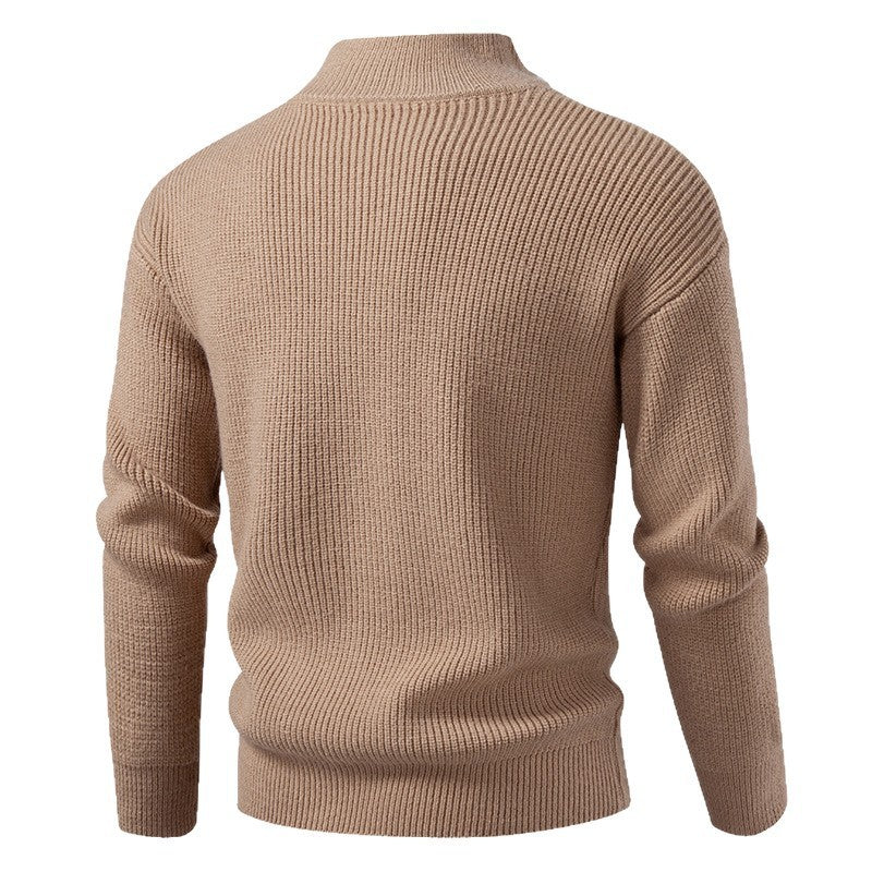 Men's Slim Fit Cotton Cardigan Sweater with Front Zipper Closure